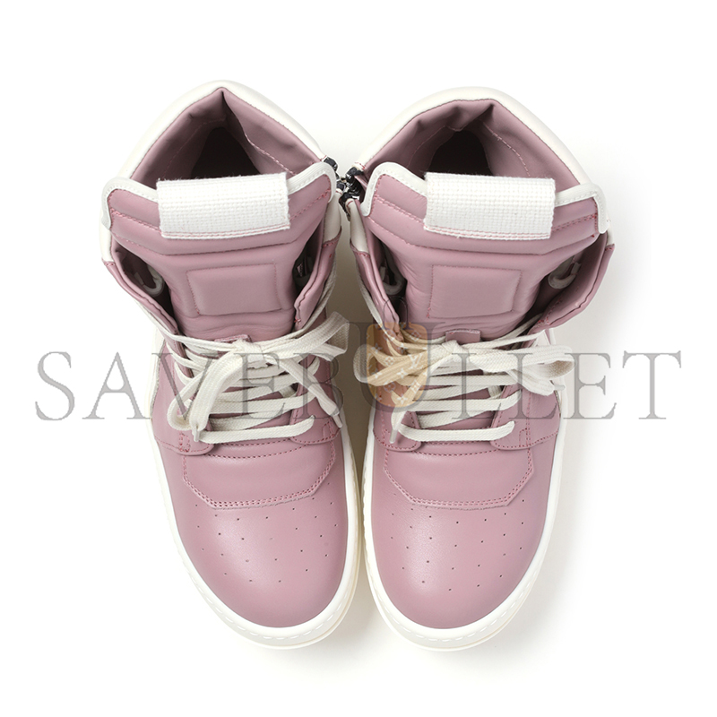 RICK OWENS GEOBASKET HIGH-TOP LEATHER SNEAKERS ‎‎289460